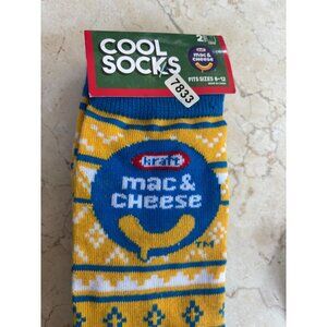 Kraft Mac & Cheese Cool Socks 2-Pack Fits Sizes 8-12 Fun Design